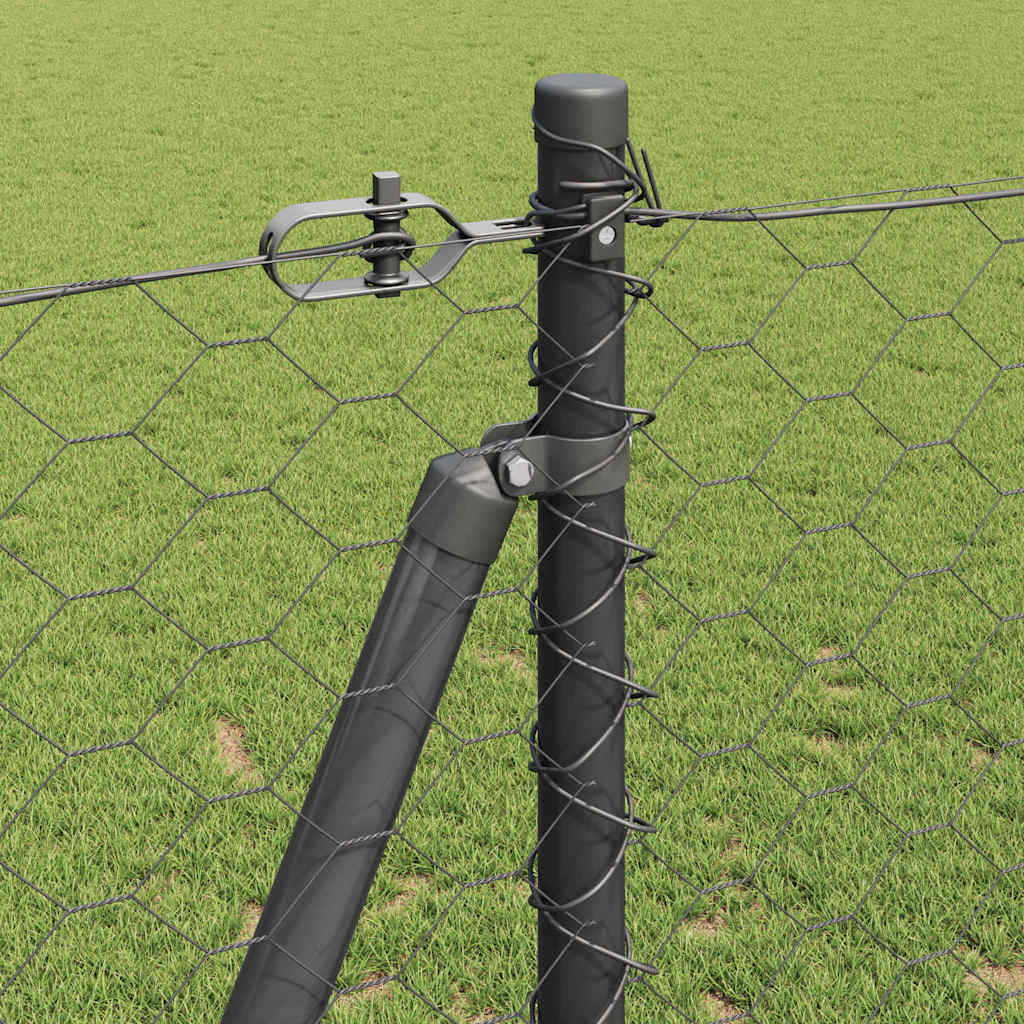 vidaXL Φράκτης Εξάγωνος Γκρι 1.2x50 μ Ατσάλι