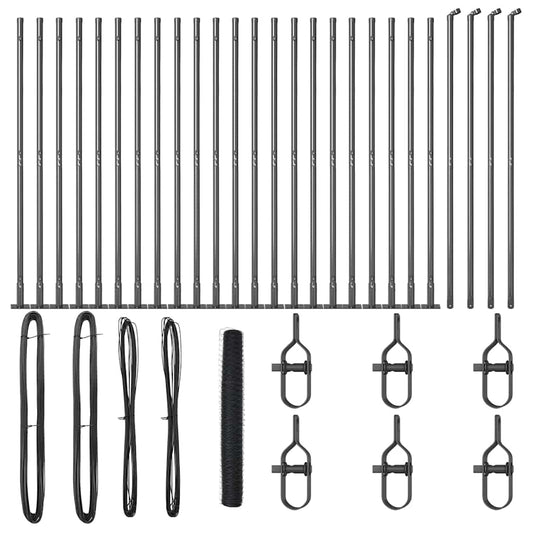 vidaXL Φράκτης Εξάγωνος Γκρι 1.2x50 μ Ατσάλι