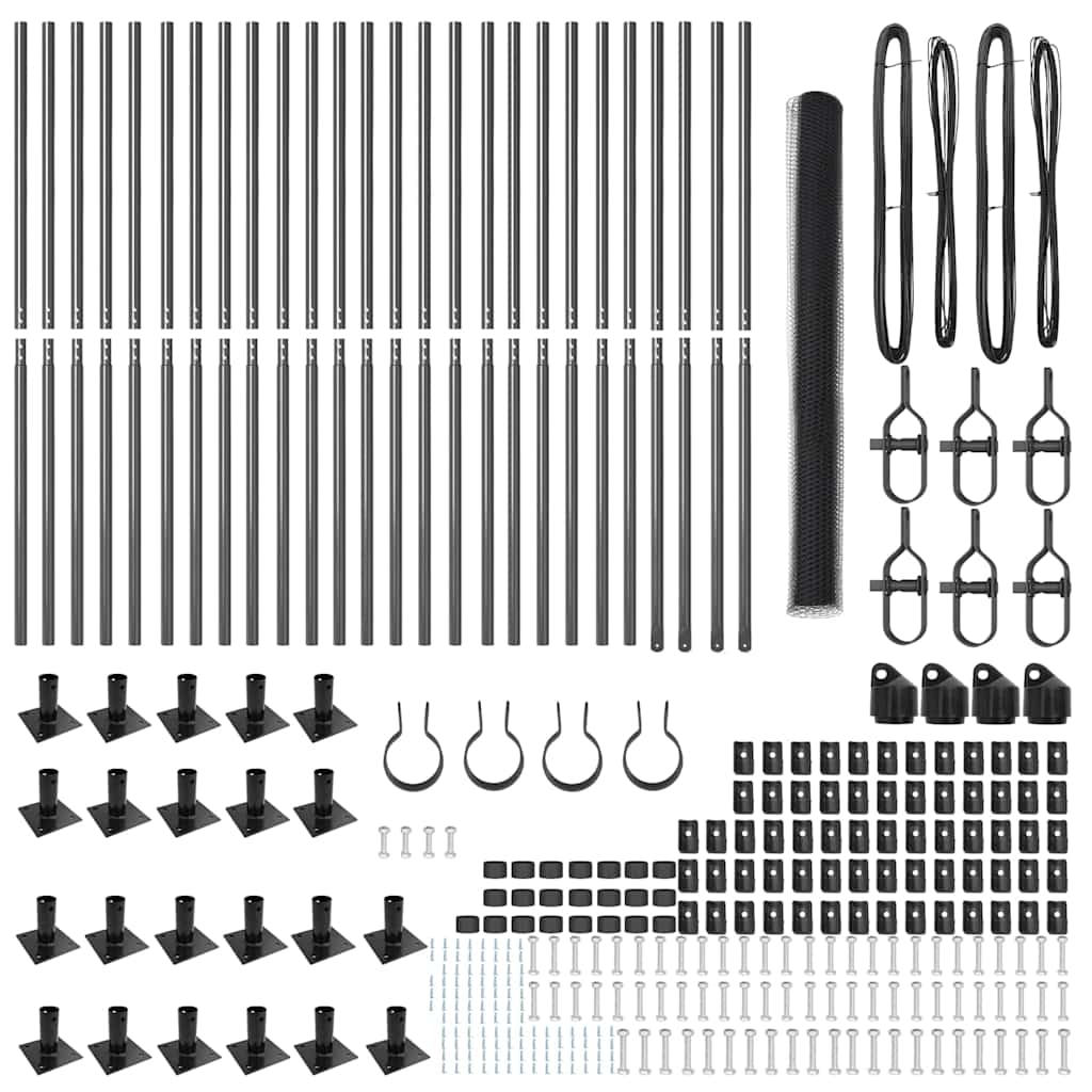 vidaXL Κυκλικός Φράχτης Γκρι 1,6x50 μ Χάλυβας