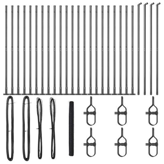 vidaXL Φράχτης Εξαγωνικού Σχήματος Γκρι 1.6x50 μ Ατσάλι