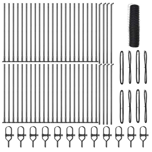 vidaXL Φράχτης Έξιγωνο Γκρι 0,4x100 μ Ατσάλι