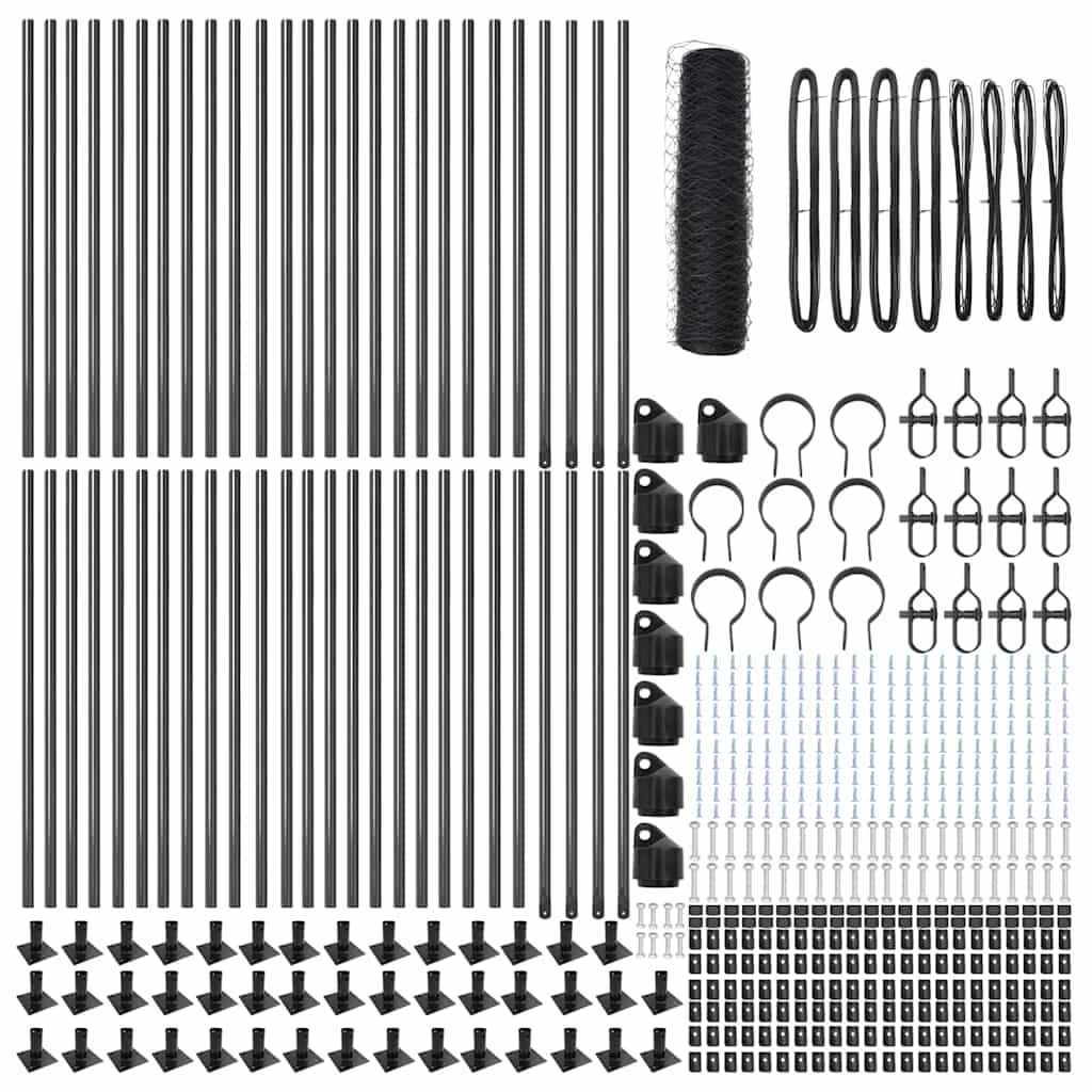 vidaXL Φράχτης Έξιγωνο Γκρι 0,4x100 μ Ατσάλι