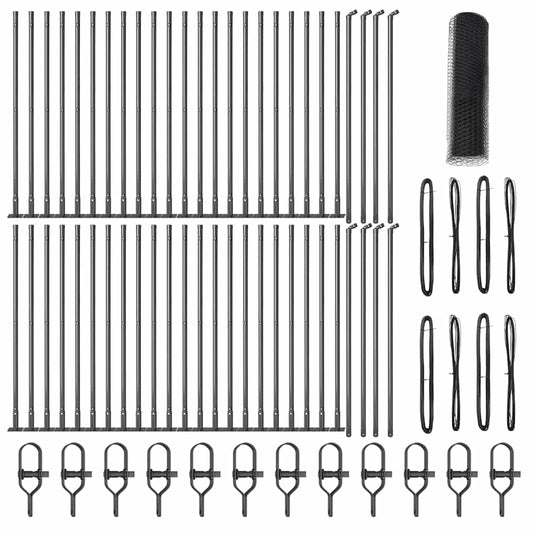 vidaXL Γκρίζος Φράχτης 1x100 m Χάλυβας