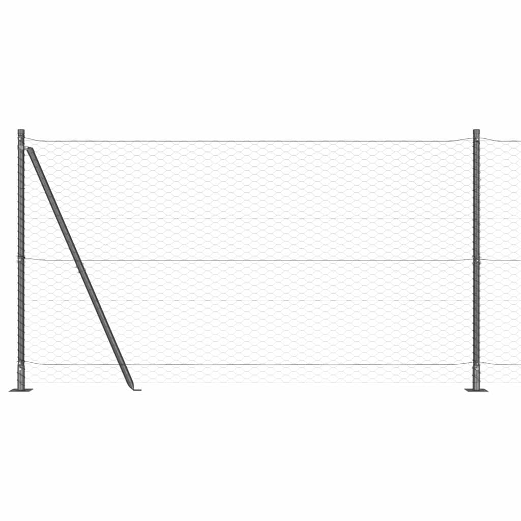 vidaXL Εξάγωνος Φράχτης Γκρι 1.5x100 μ Ατσάλι