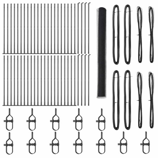 vidaXL Hexagon Fence Γκρι 1.6x100 m Χάλυβας