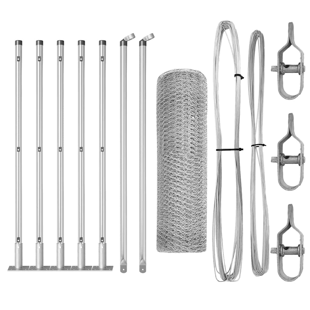 vidaXL Περίφραξη Εξαγωνική 0.5x10 μ Γαλβανισμένο Ατσάλι