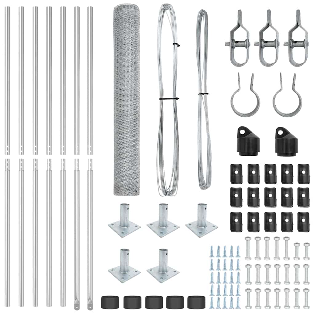 vidaXL Εξαγωνικός Φράχτης 1x10 μ Γαλβανισμένο Ατσάλι