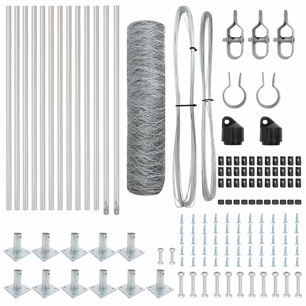 vidaXL Εξαγωνικός Φράκτης 0.4x25 μ Γαλβανισμένος Χάλυβας
