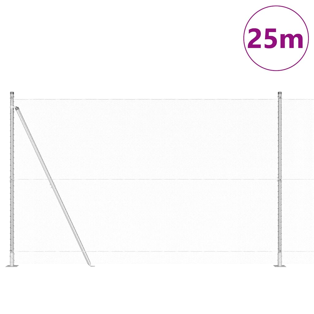 Περίφραξη σε σχήμα εξαγώνου vidaXL 1.4x25 μ Γαλβανισμένος Χάλυβας