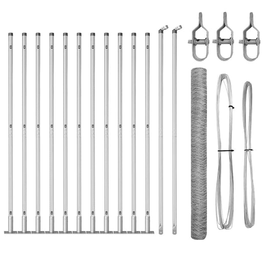 vidaXL Εξάγωνος Φράχτης 1.4x25 μ Γαλβανισμένος Χάλυβας