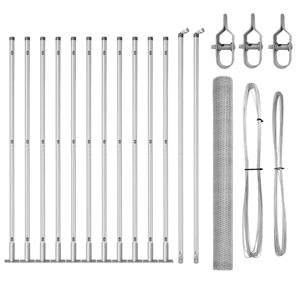 vidaXL Σετ Φρακτών Σετ 2 Γαλβανισμένος ατσάλι 25 x 1.5 μ Ανθεκτικό