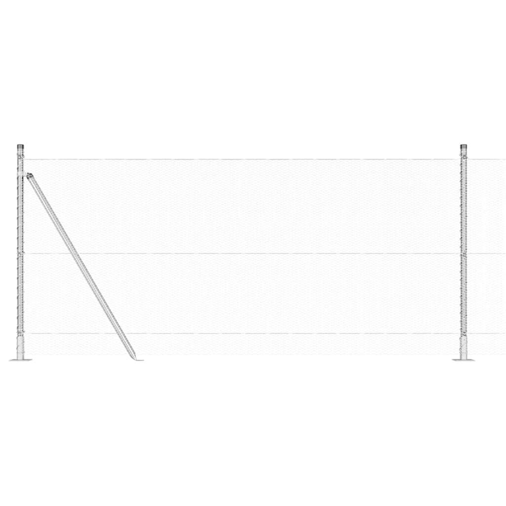 vidaXL Hexagon Fence 0,8x50 μ Γαλβανισμένος Χάλυβας