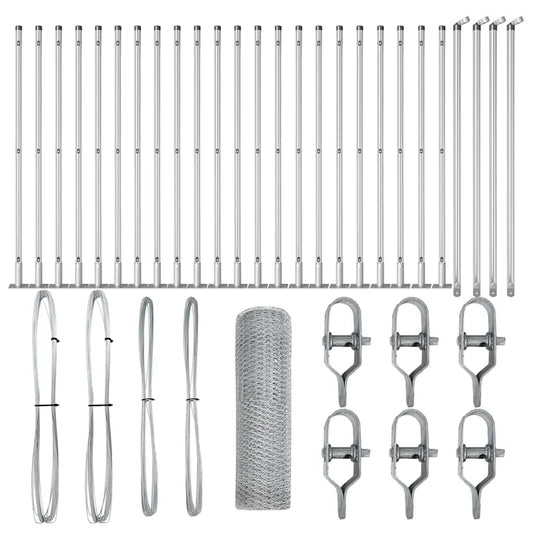 vidaXL Hexagon Fence 0,8x50 μ Γαλβανισμένος Χάλυβας