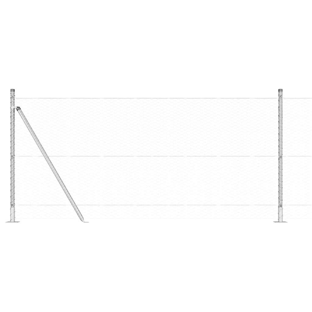 vidaXL Hexagon Fence 0.8x50 μ Γαλβανισμένος Χάλυβας