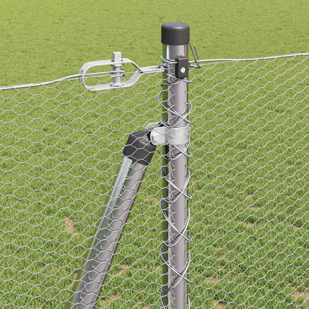 vidaXL Hexagon Fence 1.2x50 μ Γαλβανισμένος Χάλυβας