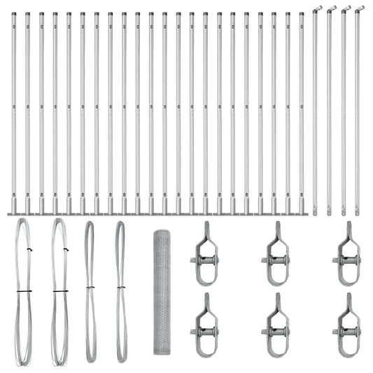 vidaXL Hexagon Fence 1.2x50 μ Γαλβανισμένος Χάλυβας