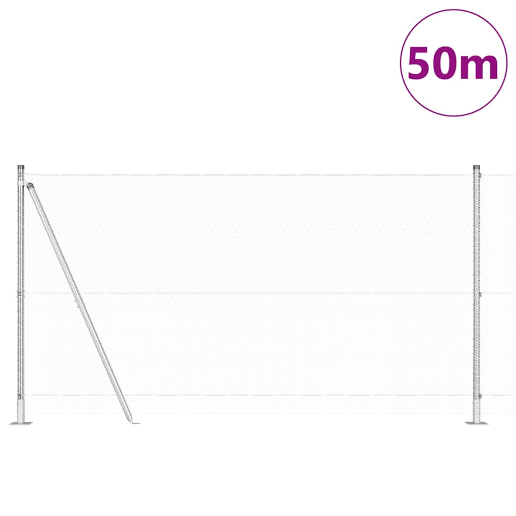 vidaXL Hexagon Fence 1.2x50 μ Γαλβανισμένος Χάλυβας