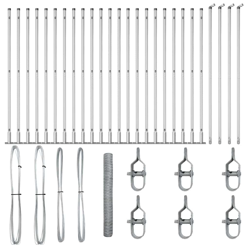 Φράχτης Εξαγώνου vidaXL 1.2x50 μ Γαλβανισμένος Χάλυβας