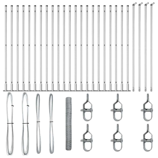 Φράχτης Εξαγώνου vidaXL 1.2x50 μ Γαλβανισμένος Χάλυβας