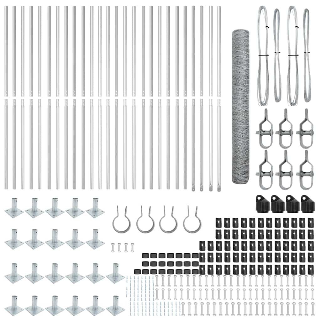 Φράχτης Εξαγώνου vidaXL 1.2x50 μ Γαλβανισμένος Χάλυβας