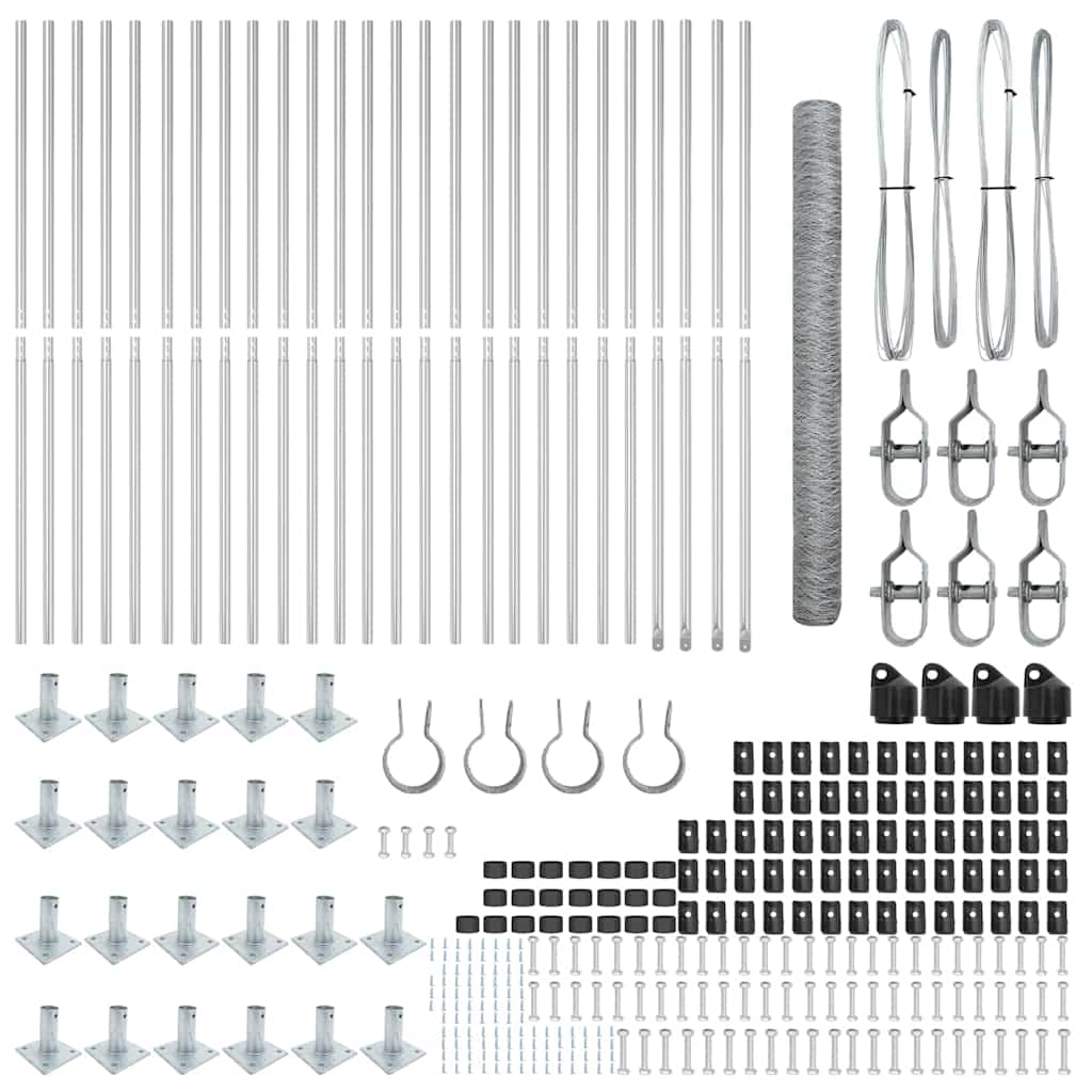 Περίφραξη Hexagon vidaXL 1.4x50 μ Γαλβανισμένος Χάλυβας