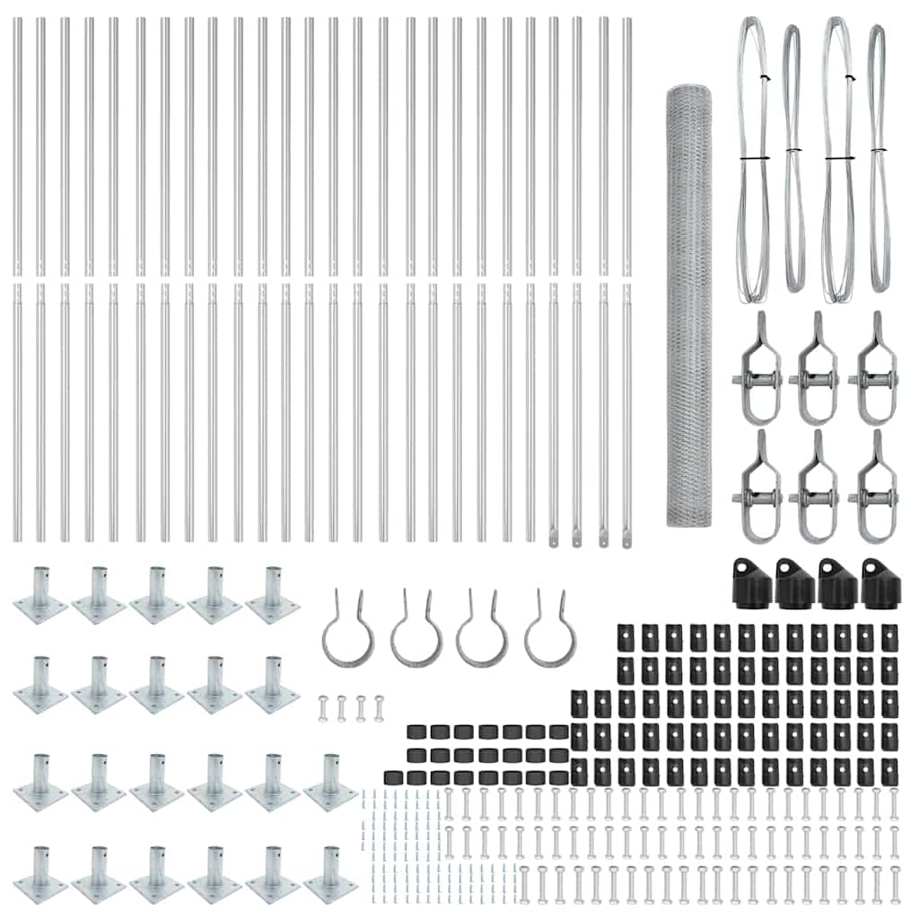 Φράχτης vidaXL Εξαγωνικός 1,5x50 μ Γαλβανισμένος Χάλυβας
