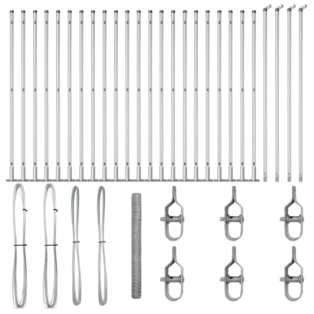 vidaXL Φράχτης Έξιγωνος 1.6x50 μ Γαλβανισμένος Χάλυβας