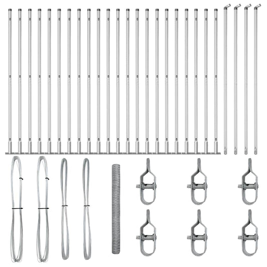 vidaXL Εξάγωνος Φράχτης 1.6 x 50 μ Γαλβανισμένος Χάλυβας