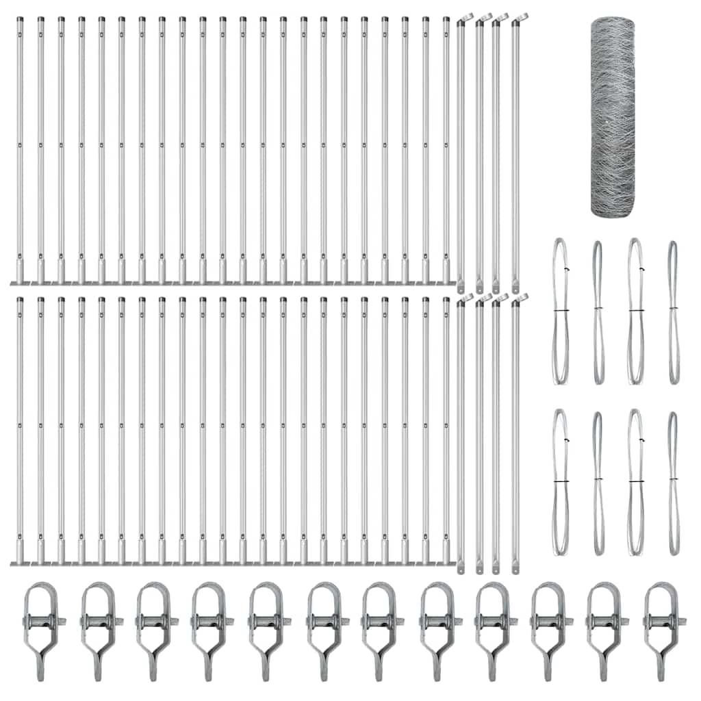 vidaXL Φράκτης Έξιγωνο 0.4x100 μ Γαλβανισμένος Ατσάλι