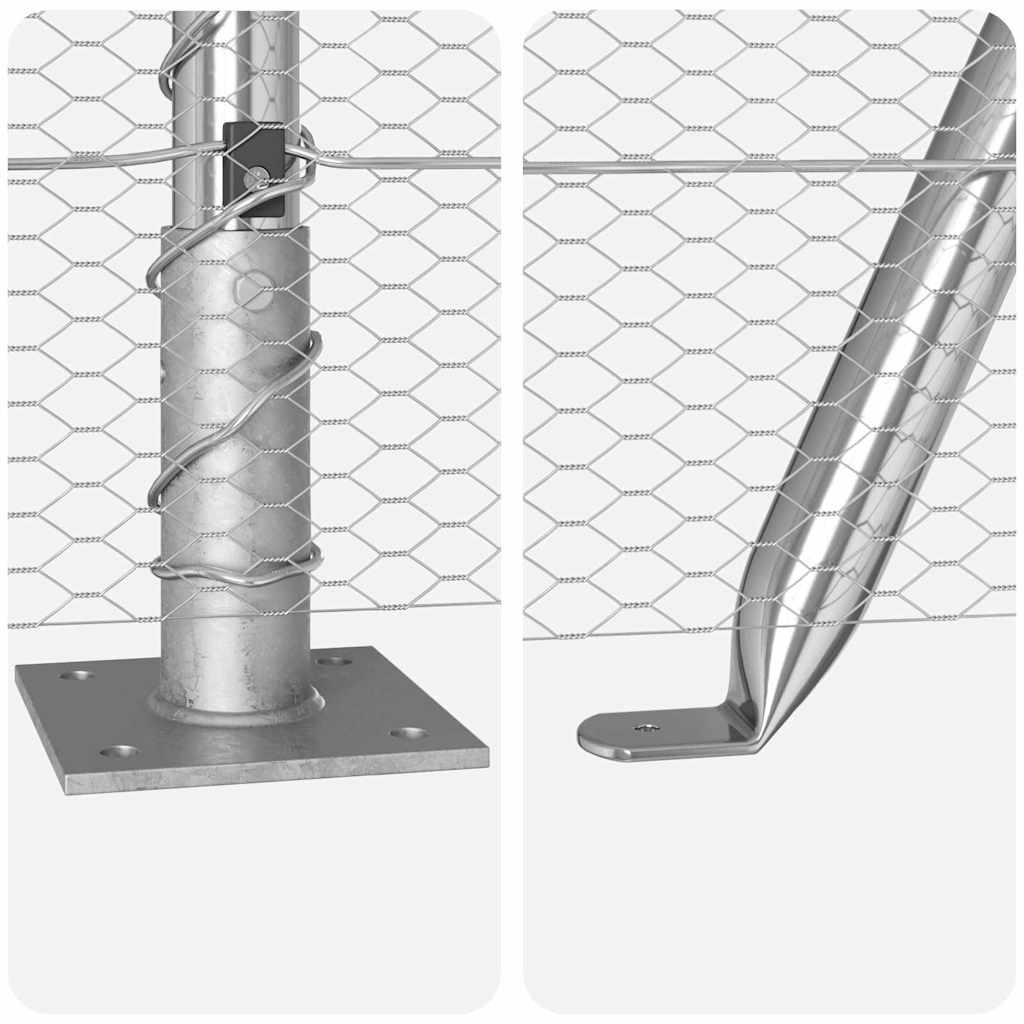 vidaXL Hexagon Fence 0.8x100 μ Γαλβανισμένο Ατσάλι