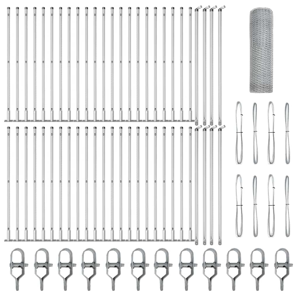 vidaXL Hexagon Φράκτης 0.8x100 m Γαλβανισμένο Ατσάλι