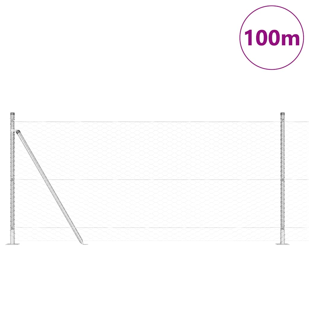 Περίφραξη hexagon vidaXL 0.8x100 μ γαλβανισμένο ατσάλι