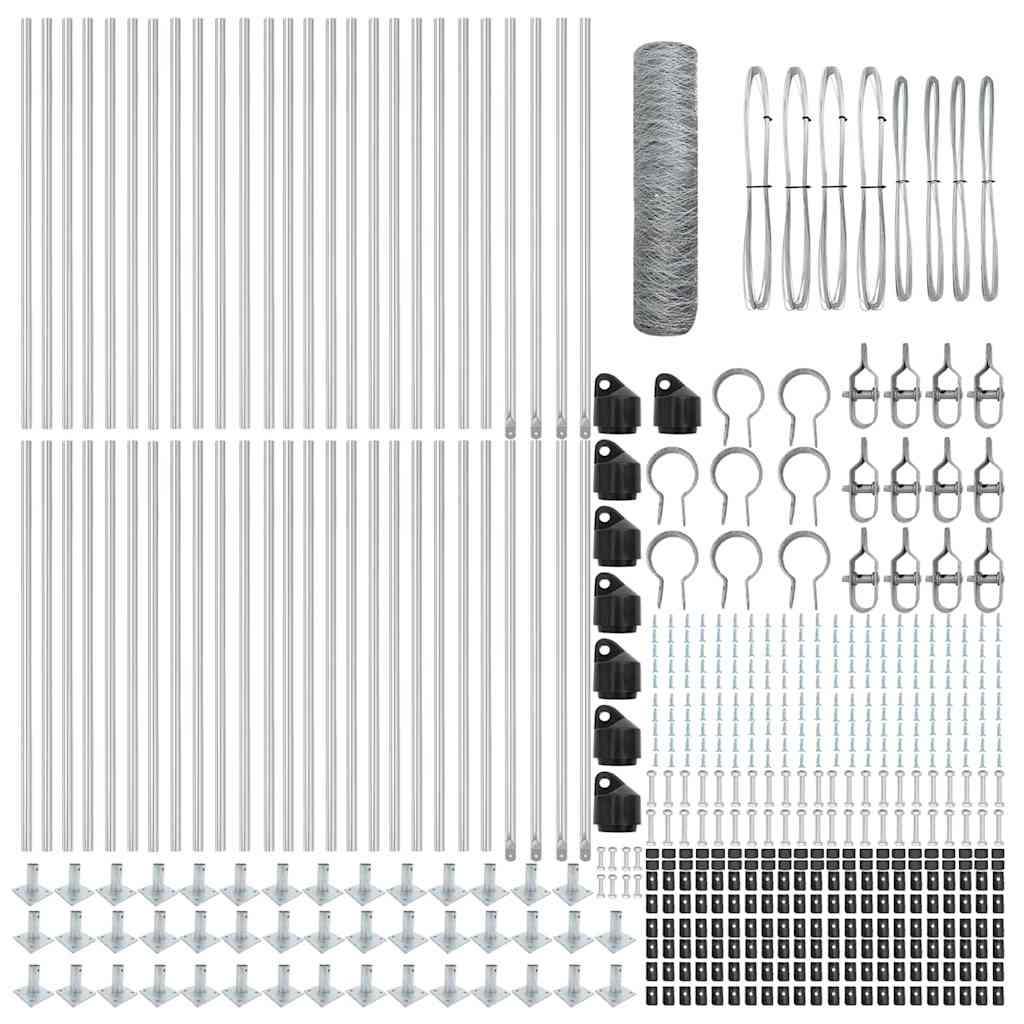 Φράχτης vidaXL Εξαγωνικός 1x100 μ Γαλβανισμένο Ατσάλι