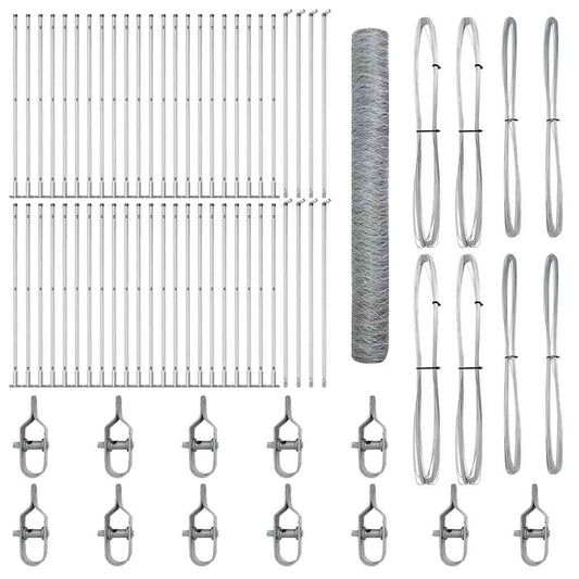 vidaXL Εξάγωνη Περικύκλωση 1.2x100 μ Γαλβανισμένος Χάλυβας