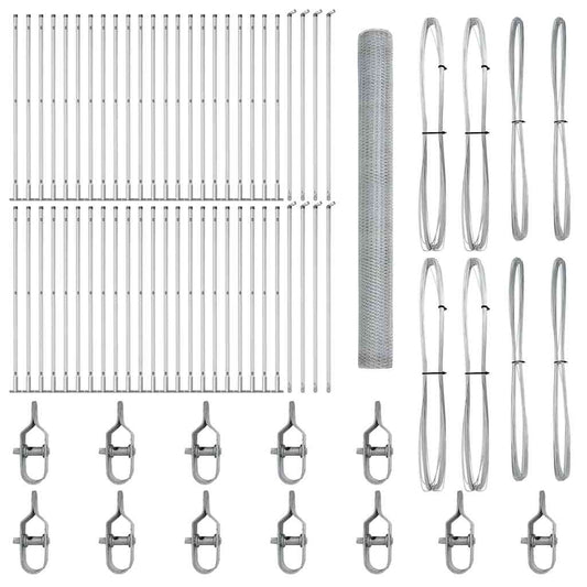 vidaXL Hexagon Φράχτης 1.4x100 μ Γαλβανισμένος Χάλυβας
