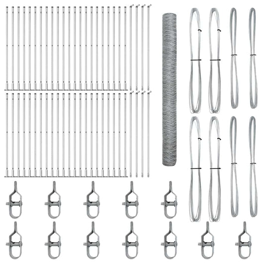 vidaXL Hexagon Fence 1.4x100 m Γαλβανισμένος Χάλυβας