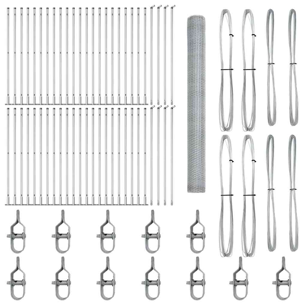 vidaXL Φράχτης Εξαγώνου 1.6x100 μ Γαλβανισμένο Ατσάλι