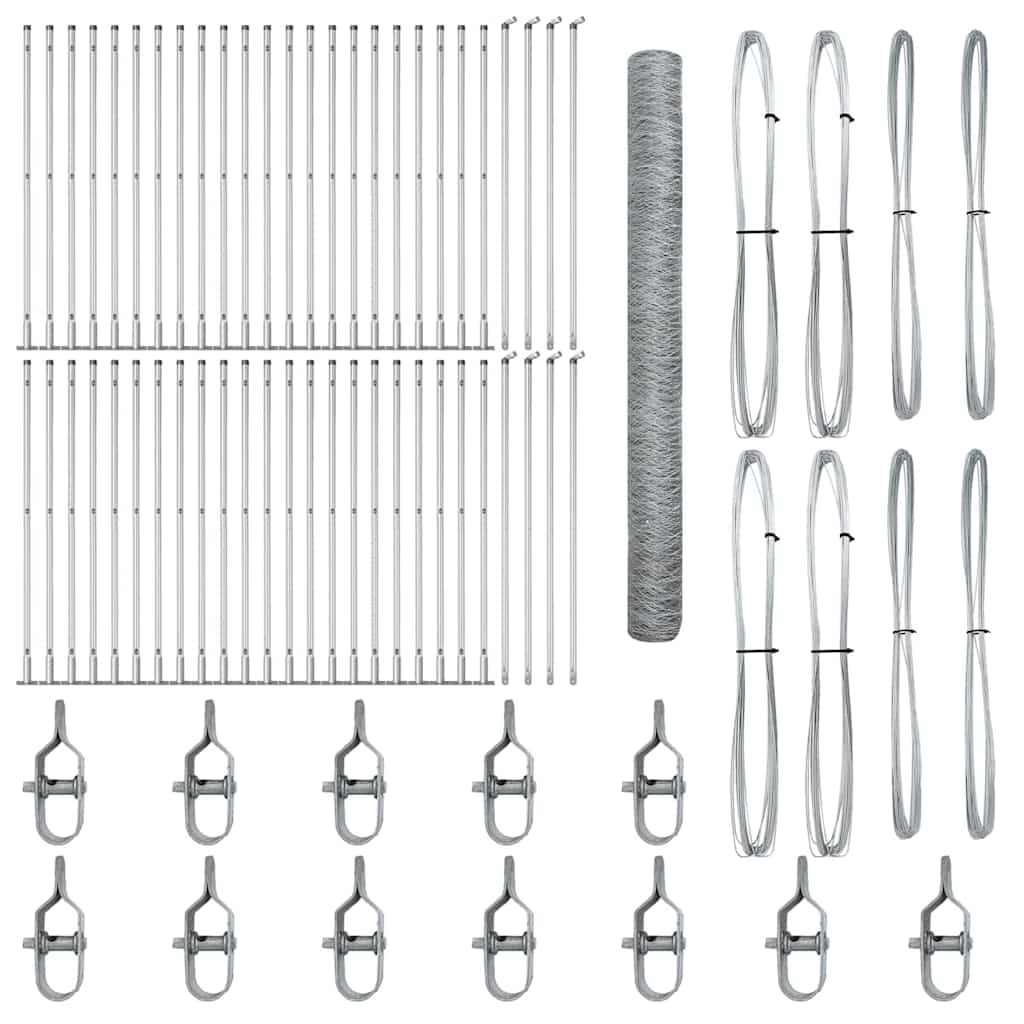 vidaXL Φράκτης Εξαγώνιο 1.6 x 100 μ Γαλβανισμένος Χάλυβας