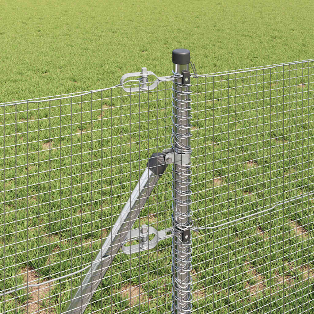 vidaXL Συρμάτινος Φράχτης με 7 Στηθαία 0.4x10 μ Γαλβανισμένος Χάλυβας