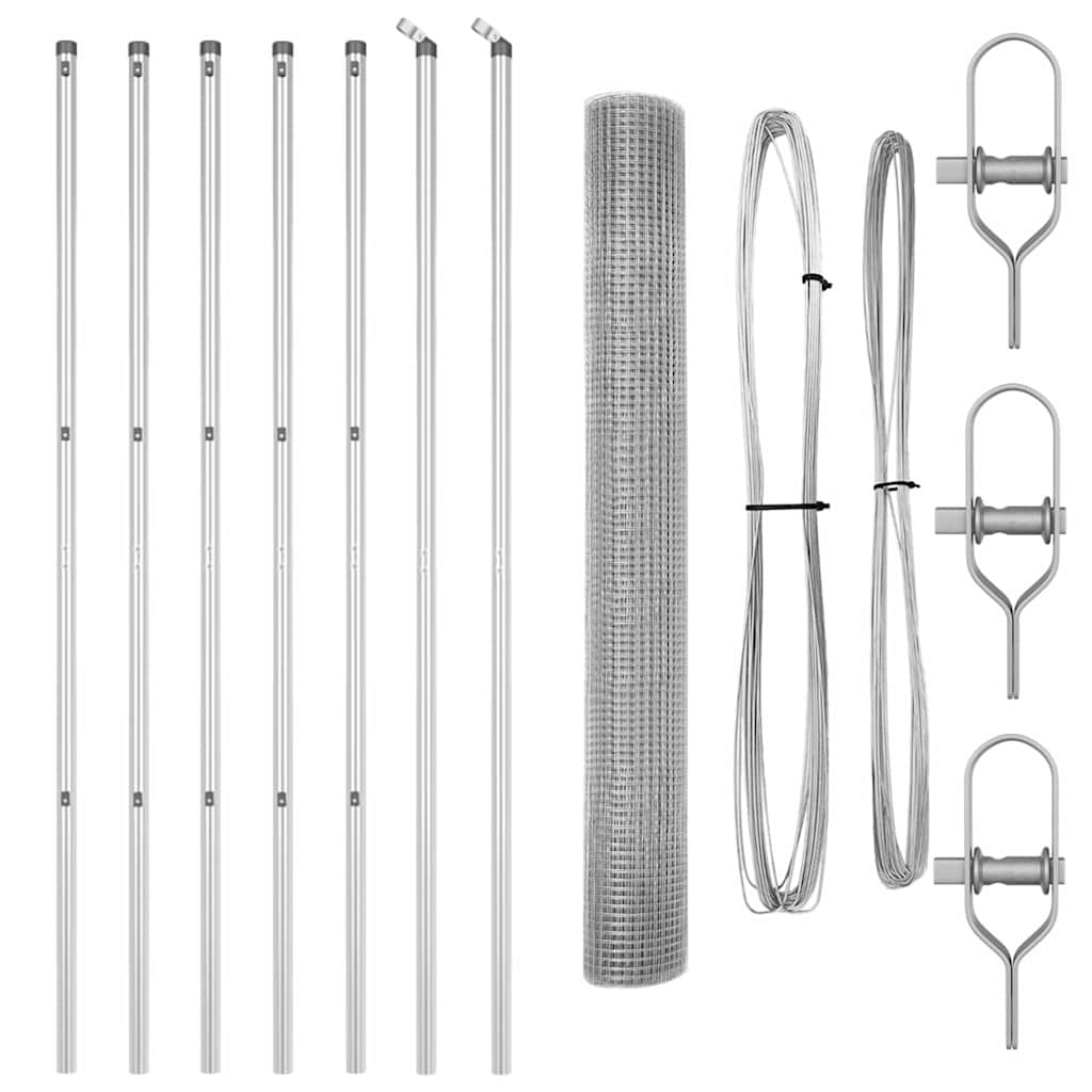 vidaXL Φράκτης Welded Wire με 7 Πόδια 1.4x10 m Γαλβανισμένο Ατσάλι
