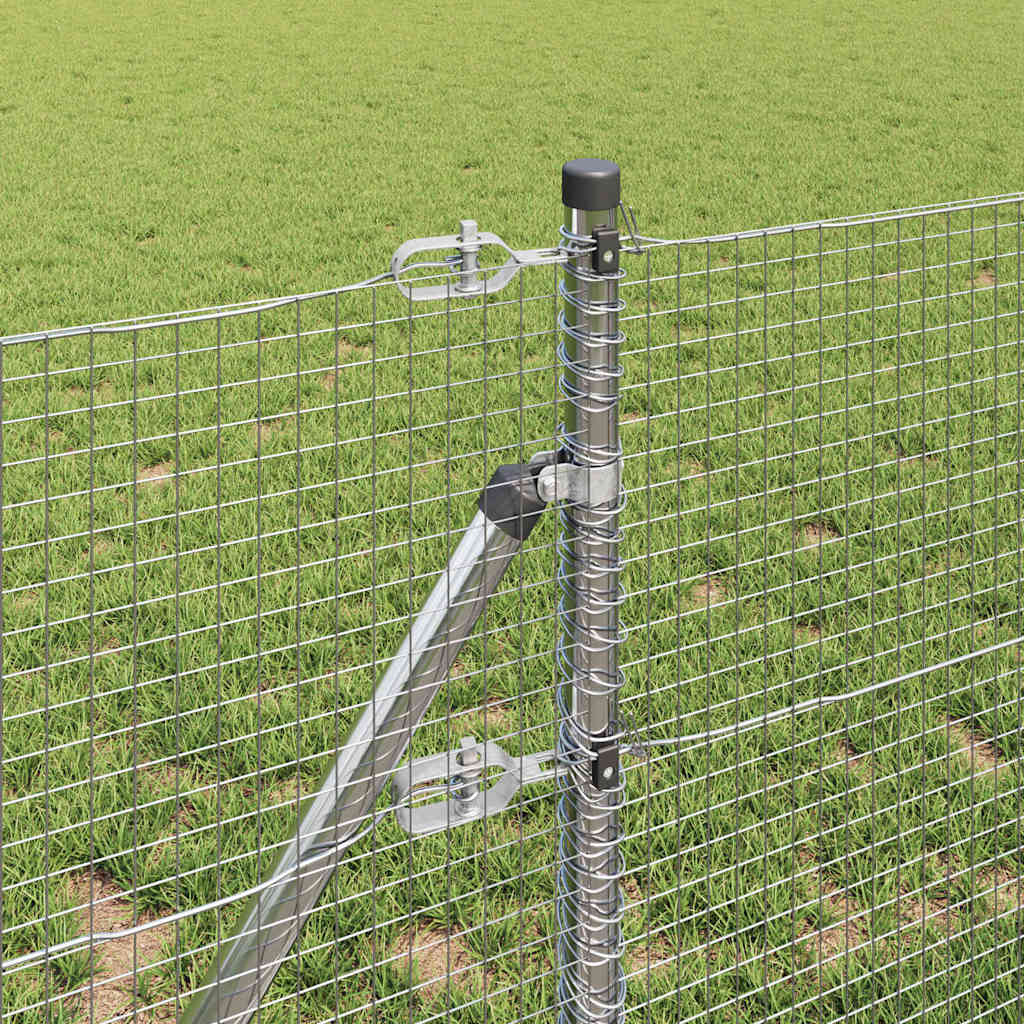 vidaXL Φράχτης με Στήλες. Ασημί 0.4 x 25 μ Ατσάλι