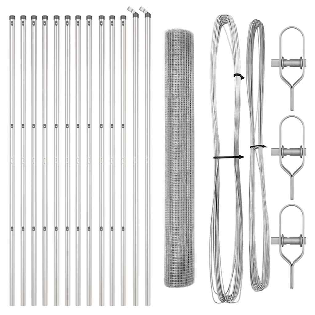 vidaXL Φράχτης με 13 Πόλους 1.2x25 μ Γαλβανισμένος Χάλυβας