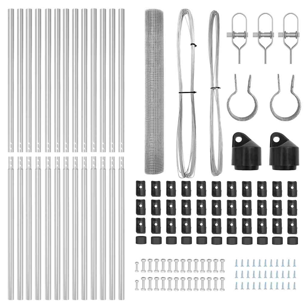 vidaXL Φράχτης με 13 Πόλους 1.2x25 μ Γαλβανισμένος Χάλυβας
