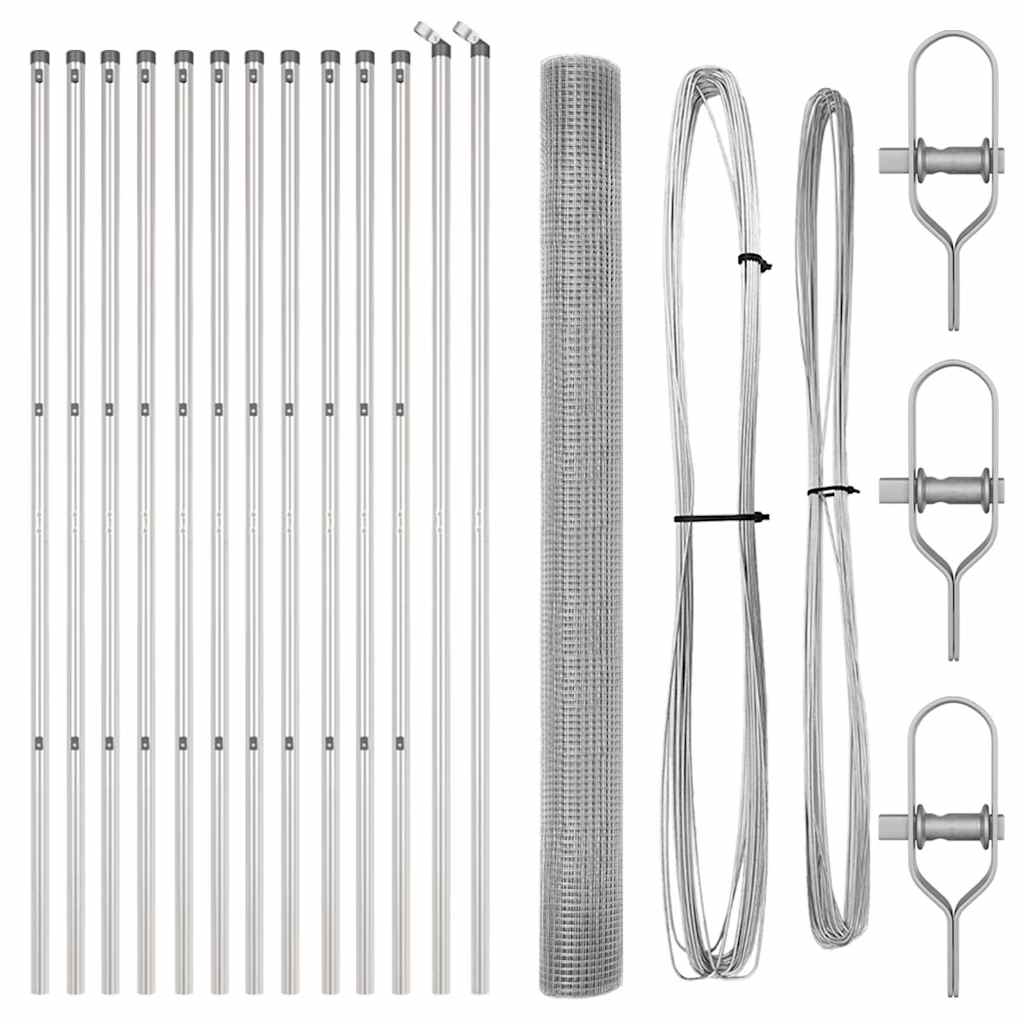 vidaXL Συρματόπλεγμα με 13 Στυλ 1.6x25 μ Γαλβανισμένο Ατσάλι