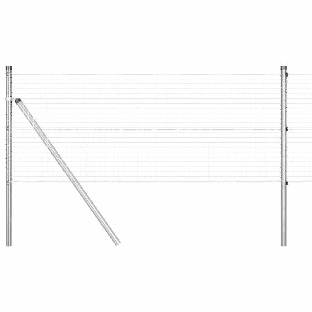 vidaXL Φράχτης Συνθετικού Χάλυβα με 13 Στυλους 0.4x50 m Γαλβανισμένο Ατσάλι