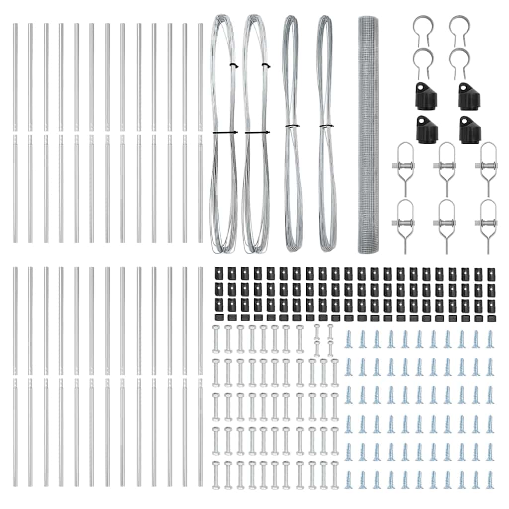 vidaXL Γαλβανισμένος Φράχτης με 13 Στηρίγματα 1.5x50 m
