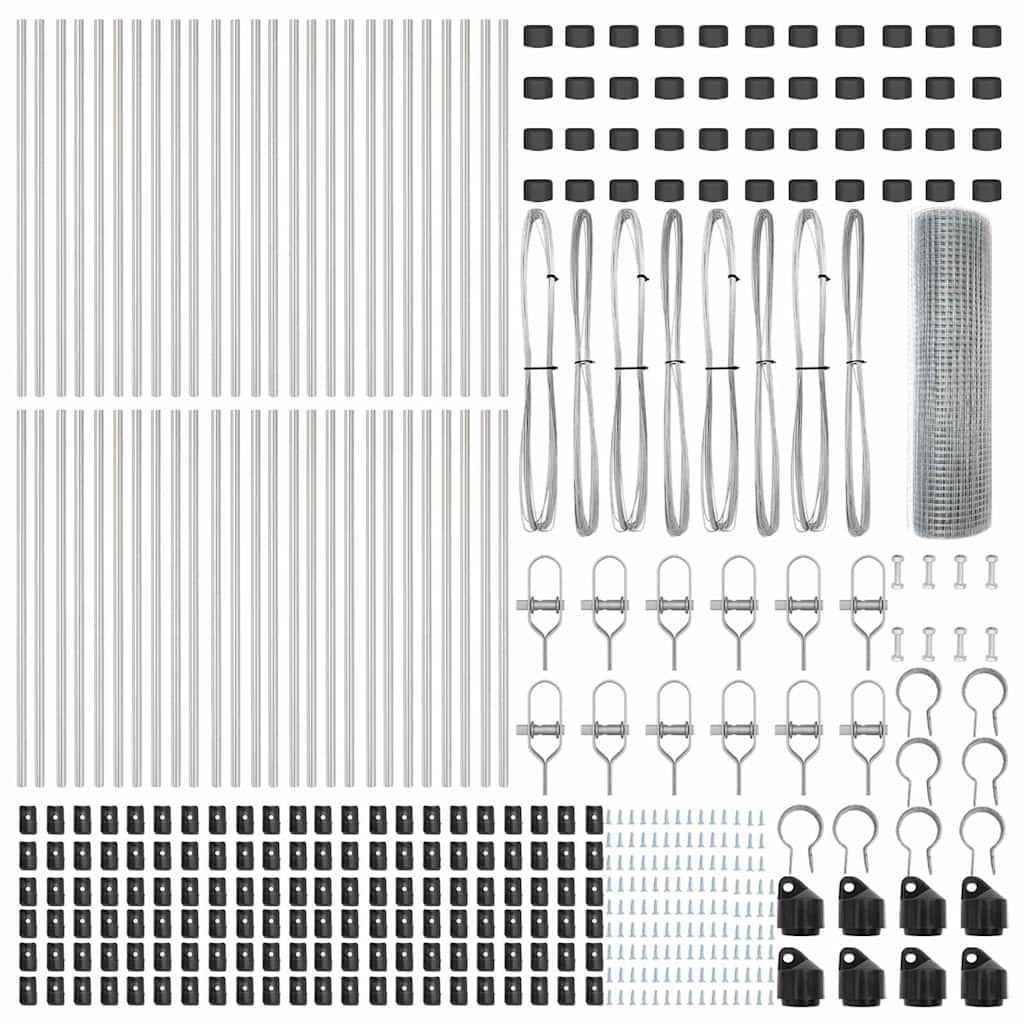 vidaXL Γαλβανισμένος Συρμάτινος Φράκτης με 13 Στύλους 0.5x100 m