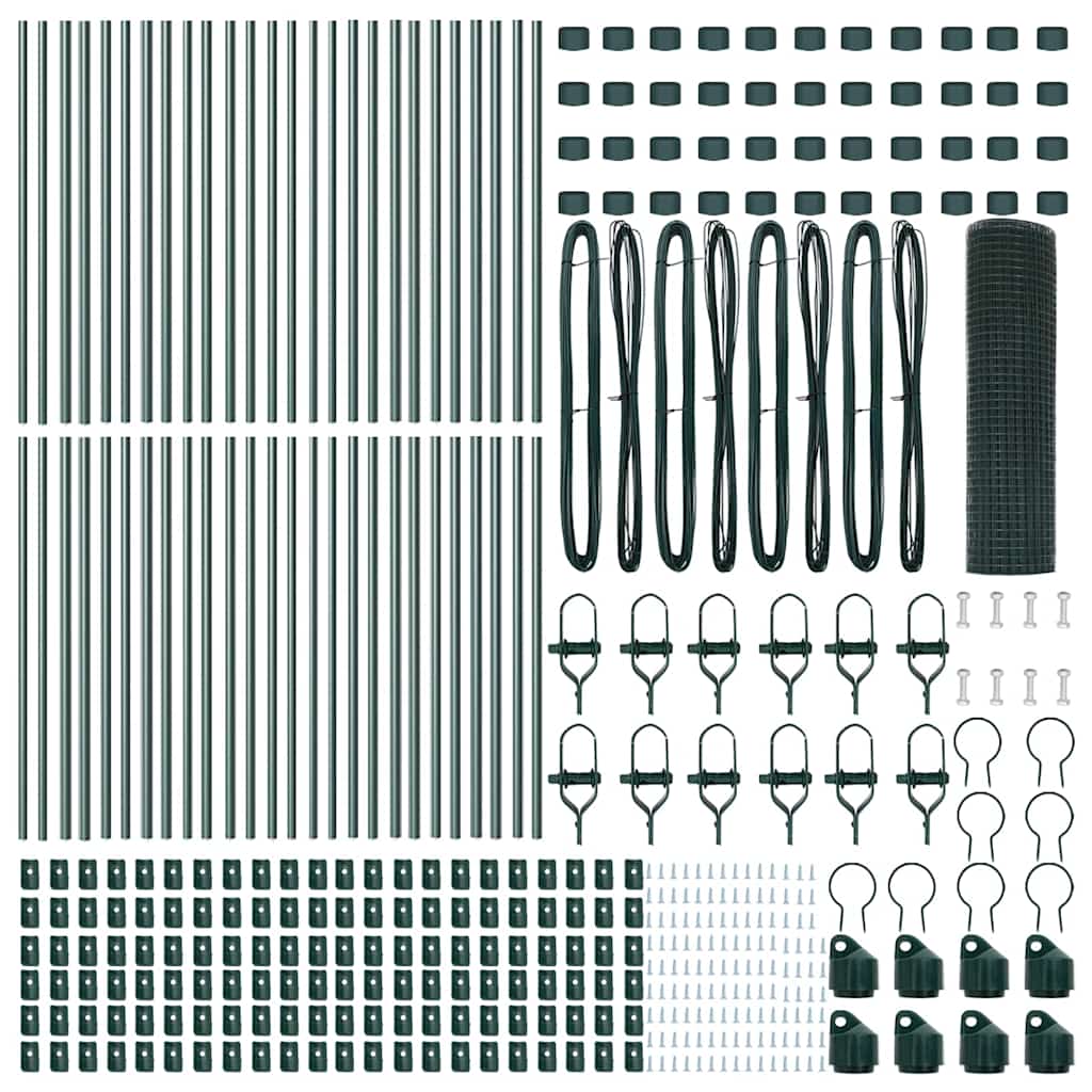 vidaXL Συρματόπλεγμα με 13 Πόλους Πράσινου 0.8x100 μ Μέταλλο