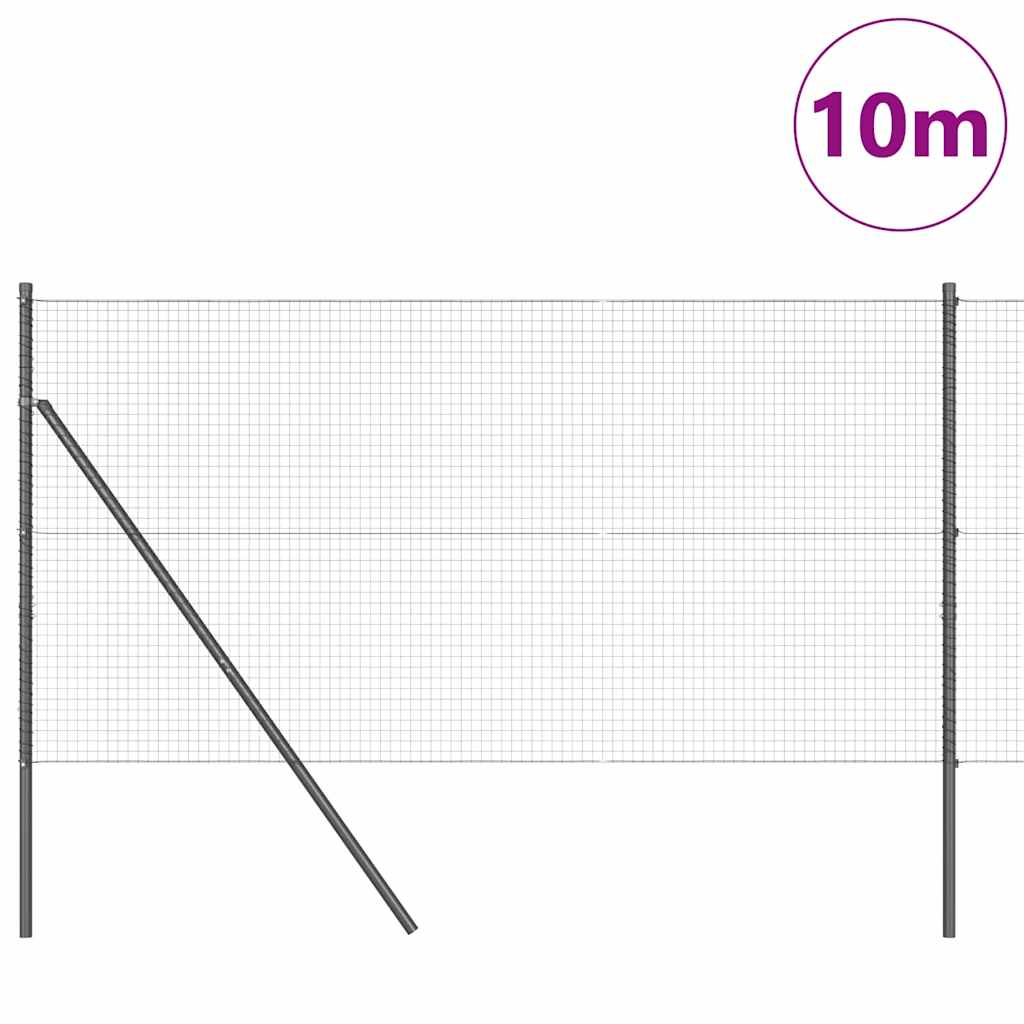 vidaXL Σετ Μεταλλικών Στυλών Φράκτη Σετ 2 Γκρι Μέταλλο και πλαστικό