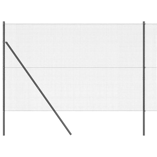 vidaXL Συρμάτινη περίφραξη με 7 στύλους Γκρι 1.6x10 μ Χάλυβας
